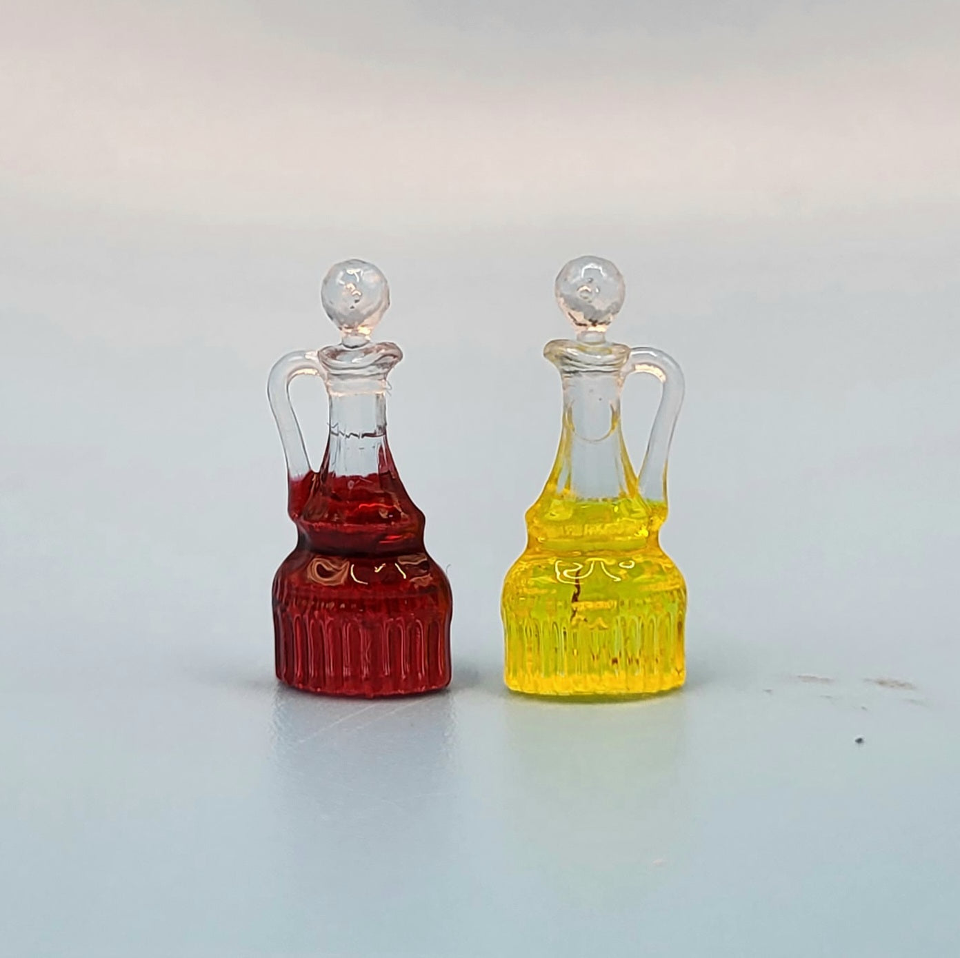Oil and Vinegar Cruets - 1/12 Scale Dollhouse Miniature