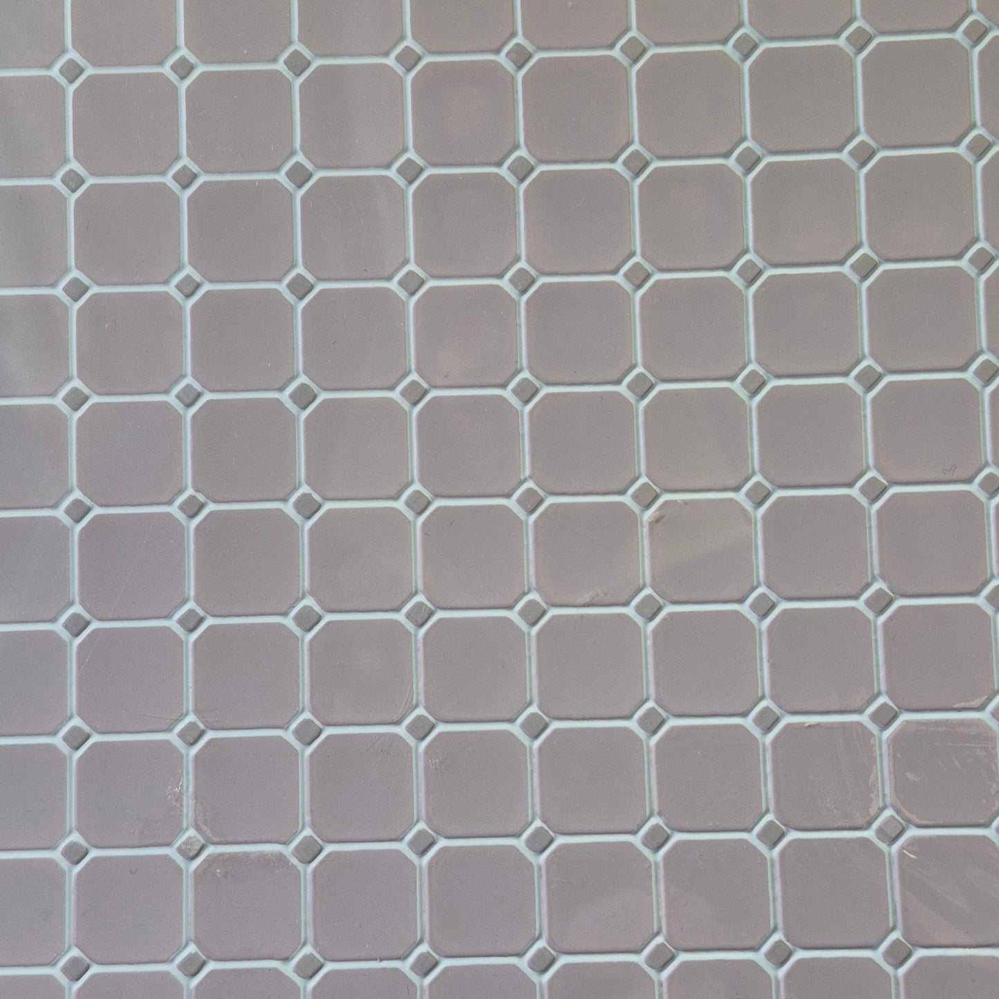 Georgetown Pink Tile Floor - Styrene -11/16" Squares - 1/12 Scale Dollhouse Miniature