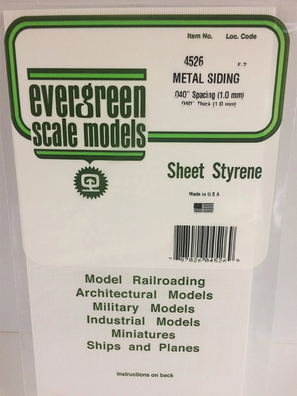 Evergreen Metal Siding .040" - Opaque White Polystyrene - #4526