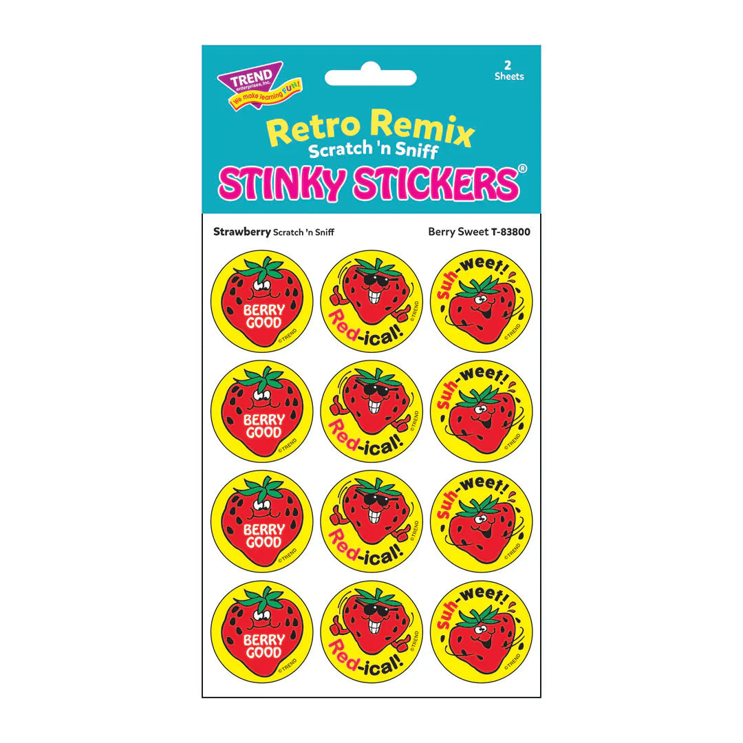 Berry Sweet! - Strawberry-Scented Retro Remix Stinky Stickers®