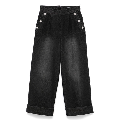 Balmain Kids Wide Leg Jeans