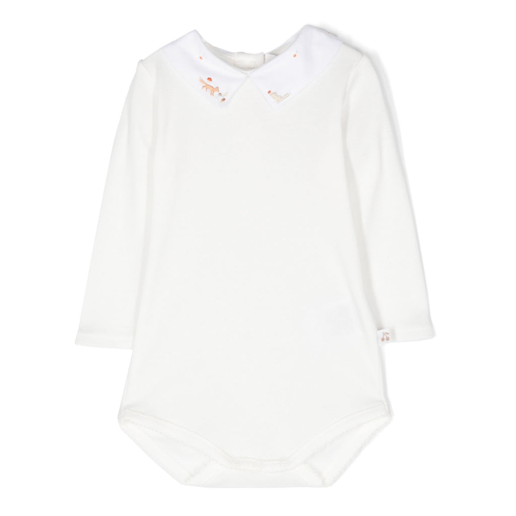 Bonpoint Septembre Bodysuit With Embroidered Collar