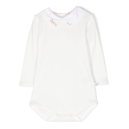 Bonpoint Septembre Bodysuit With Embroidered Collar