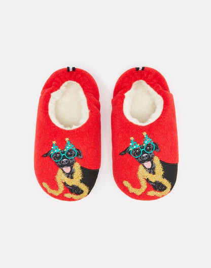Christmas Dog Appliqueâ Felt Mule Slippers - Select Size