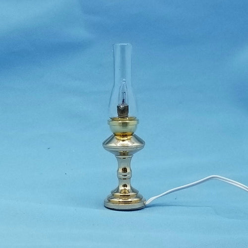Hurricane Lamp - 12-Volt - Glass Shade - 1/12 Scale Dollhouse Miniature