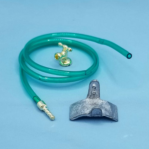 Garden Hose with Nozzle, Tap and Hose Holder - 1/12 Scale Miniature