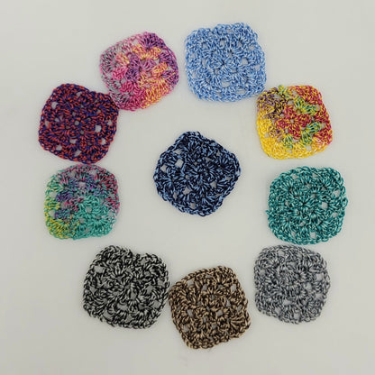 Crocheted Granny Squares - Various - 1/2" x 1/2"  - 1/12 Scale Dollhouse Miniature