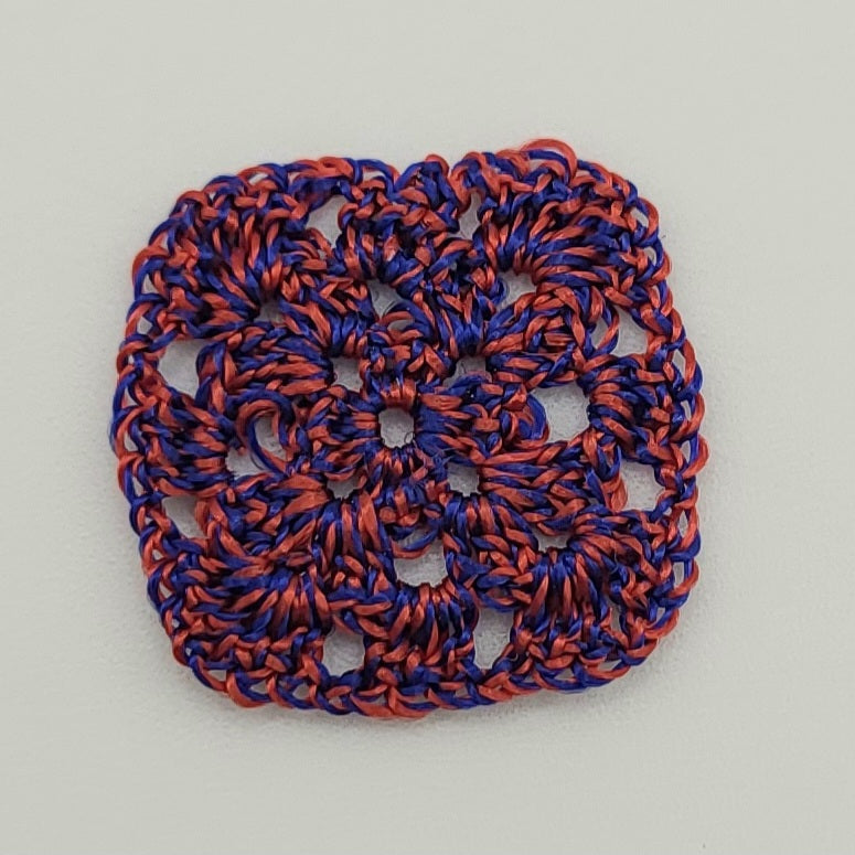 Crocheted Granny Squares - Various - 1/2" x 1/2"  - 1/12 Scale Dollhouse Miniature