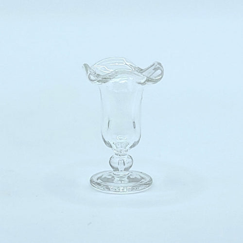 Glass Fluted Ice Cream Sundae Bowl - 1/12 Scale Dollhouse Miniature