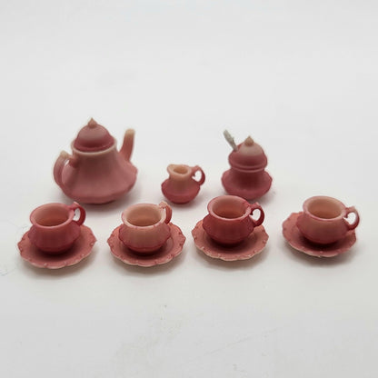 Bell Shape Teapot Set - 3D Printed Kit - Ivette Orellana - 1/12 Scale Dollhouse Miniature