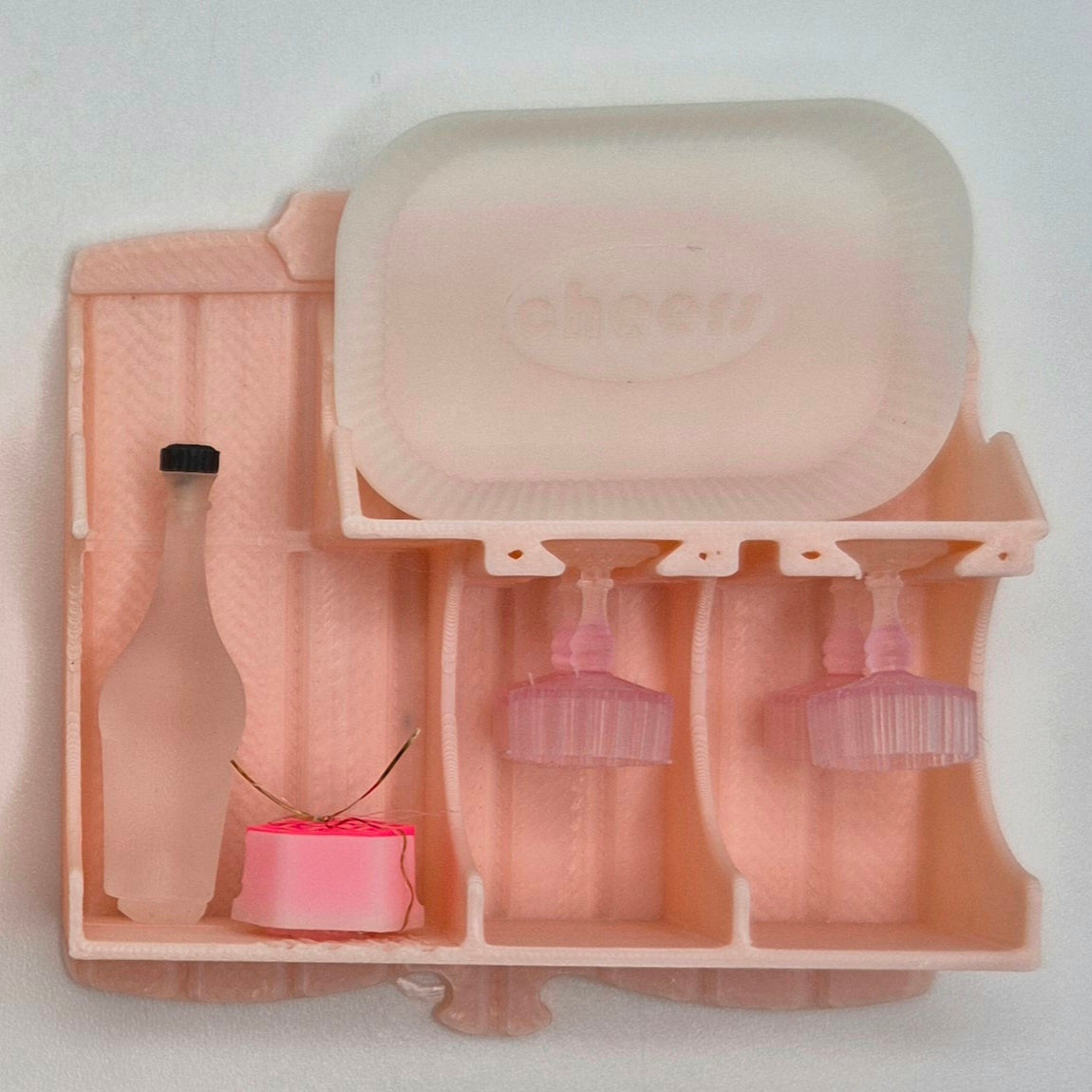 Beverage Serving Tray (P) - 3D Printed Kit - Ivette Orellana - 1/12 Scale Dollhouse Miniature