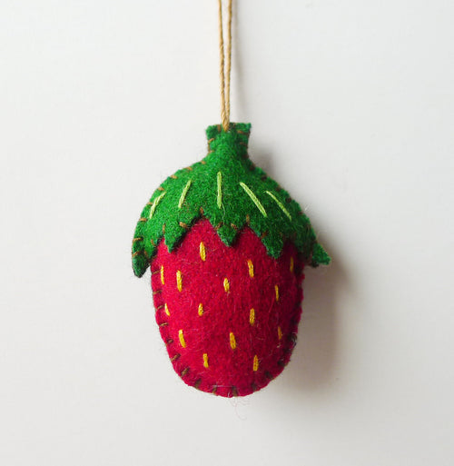 2" Felt Hanging Strawberry