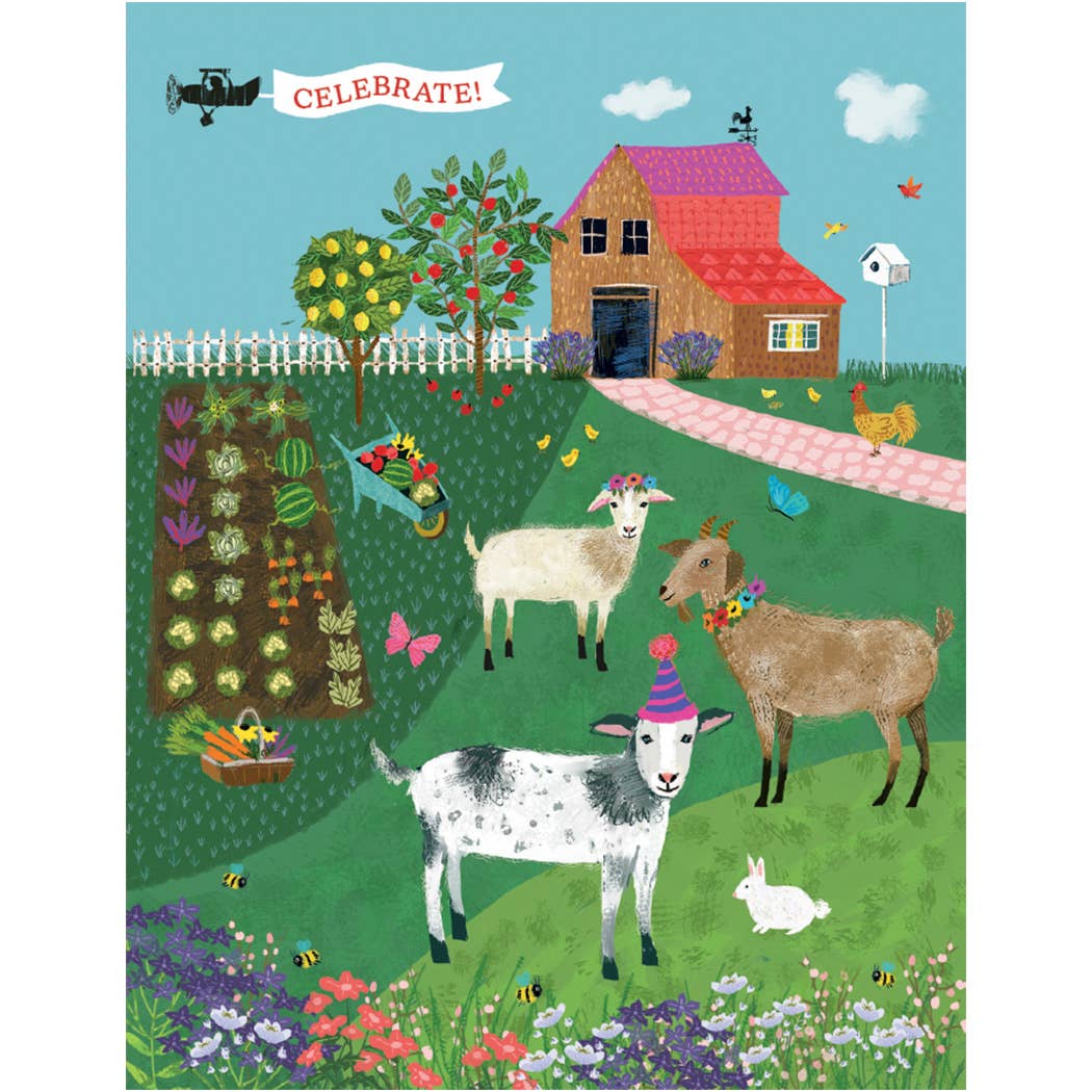 Goat Party Birthday Card