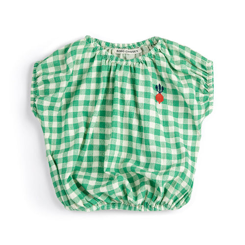 Bobo Choses Pixel Sugar Beet Vichy Woven Blouse
