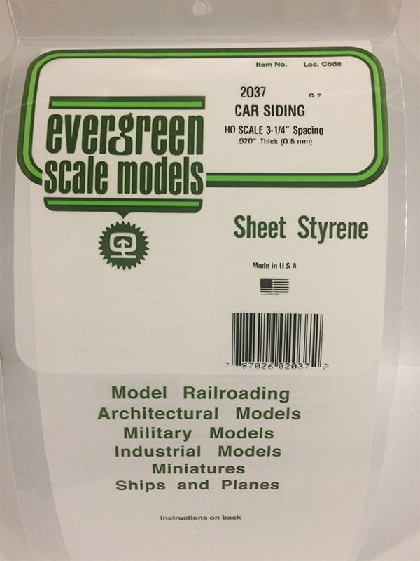 Evergreen HO Scale Siding .020" - Opaque White Polystyrene - #2037