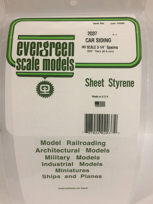 Evergreen HO Scale Siding .020" - Opaque White Polystyrene - #2037