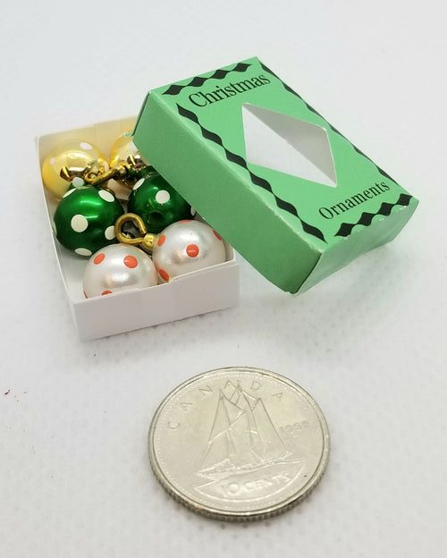Miniature Christmas Ornaments - Green Box