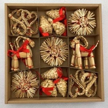 40 Piece Straw Ornament Set