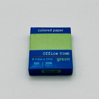 Green Coloured Printer Paper - 1/12 Scale