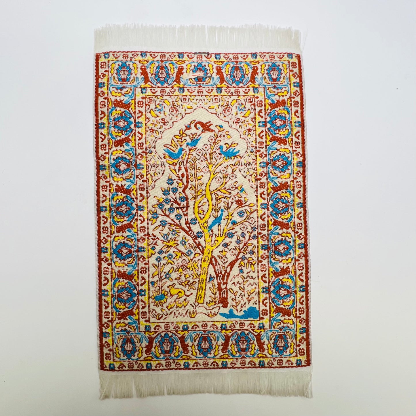 Small Woven Carpet - Yellow Tree- Dollhouse Miniature