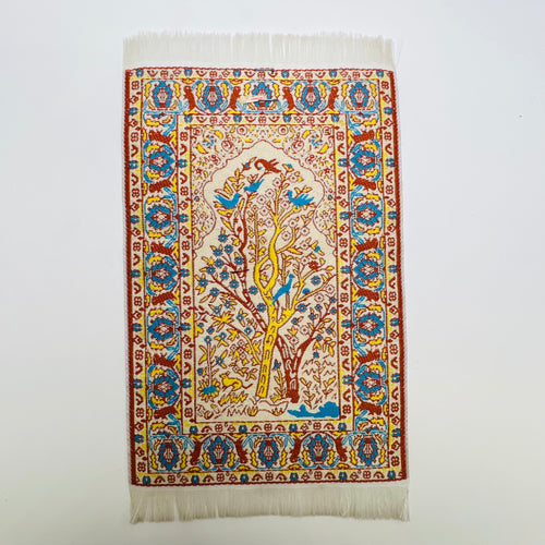 Small Woven Carpet - Yellow Tree- Dollhouse Miniature
