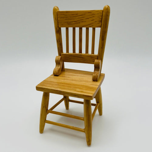 Dining Side Chair - Oak - 1/12 Scale Dollhouse Miniature