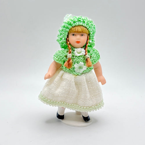 Porcelain Doll Girl - 1/12 Scale Dollhouse Miniature