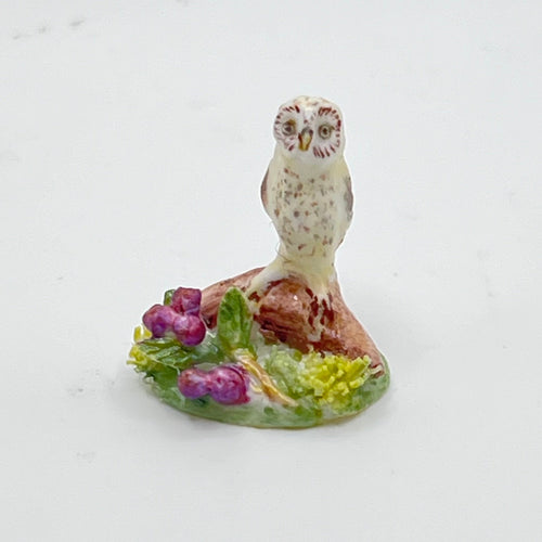 Owl on a Log by Anne Dalton - Porcelain - 1/12 Scale Dollhouse Miniature