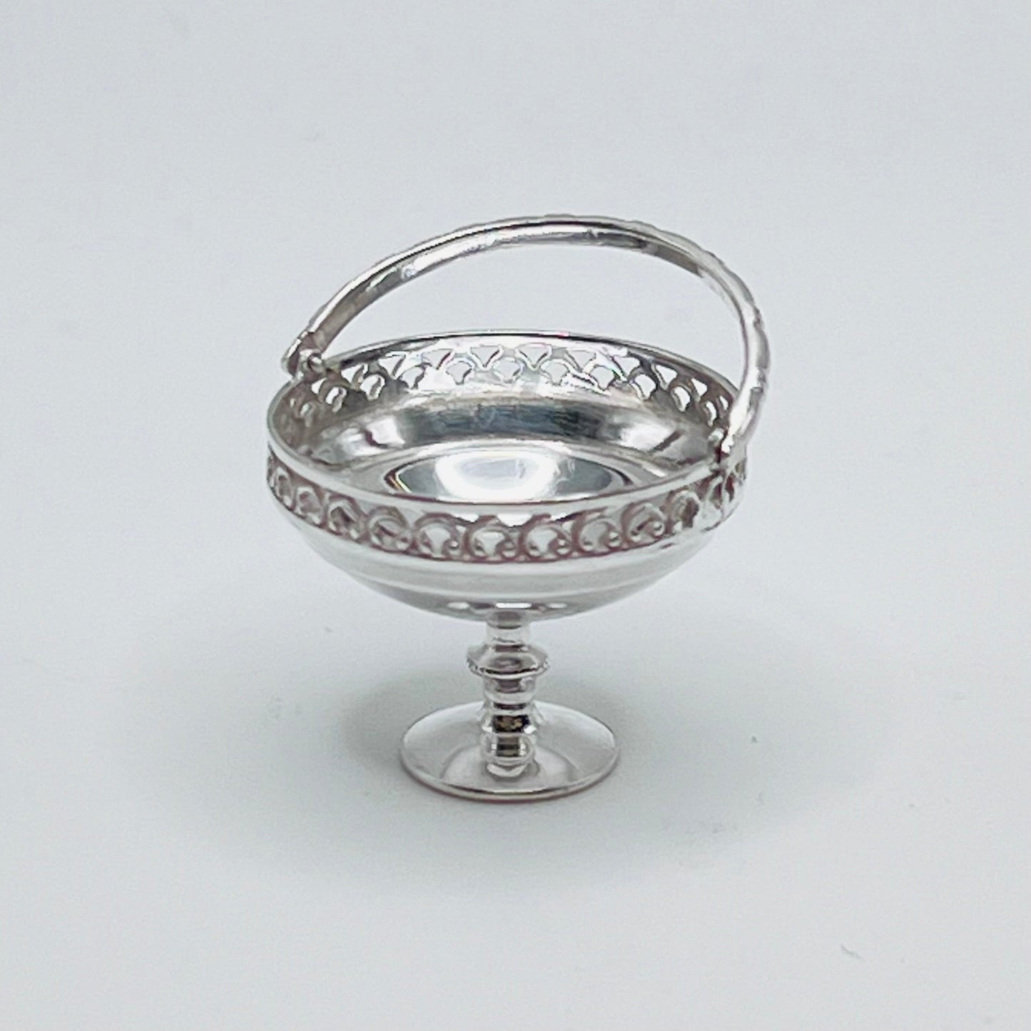 Sterling Silver Footed Condiment Bowl - 1/12 Scale Dollhouse Miniature