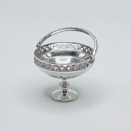 Sterling Silver Footed Condiment Bowl - 1/12 Scale Dollhouse Miniature