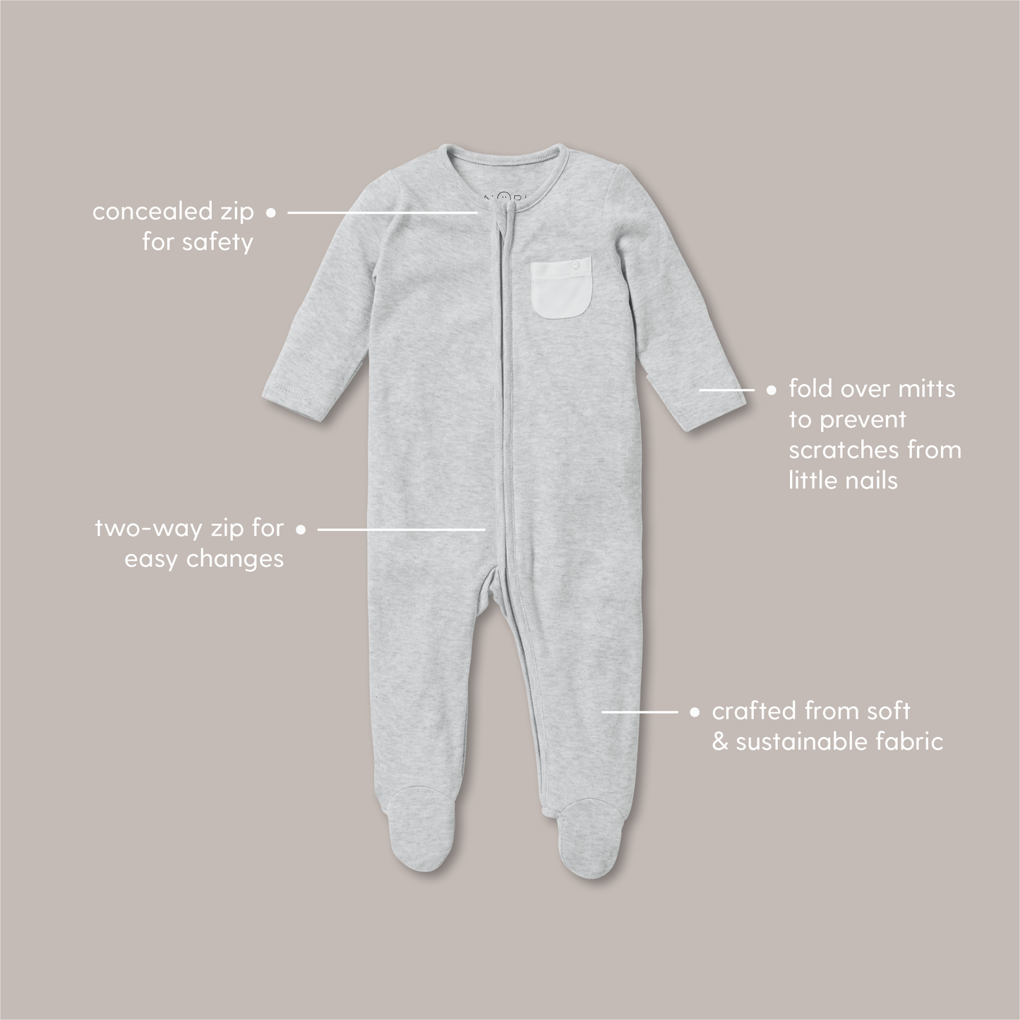 Hearts Clever Zip Sleepsuit