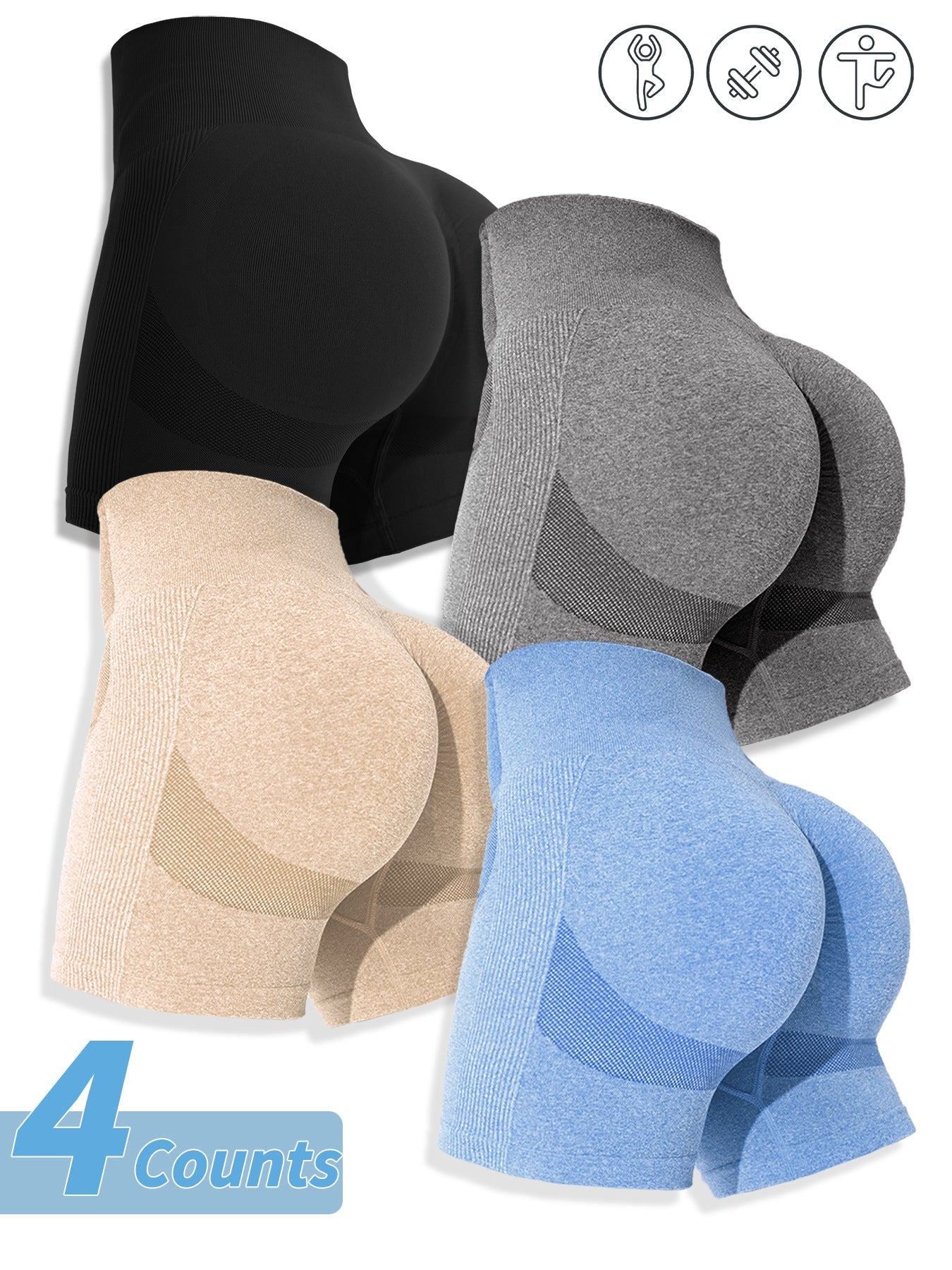 Seamless Quick-Drying Butt-Lifting Shorts for Women
