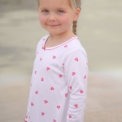 Long Sleeve Nightdress - Pink Heart