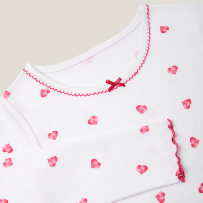 Long Sleeve Nightdress - Pink Heart