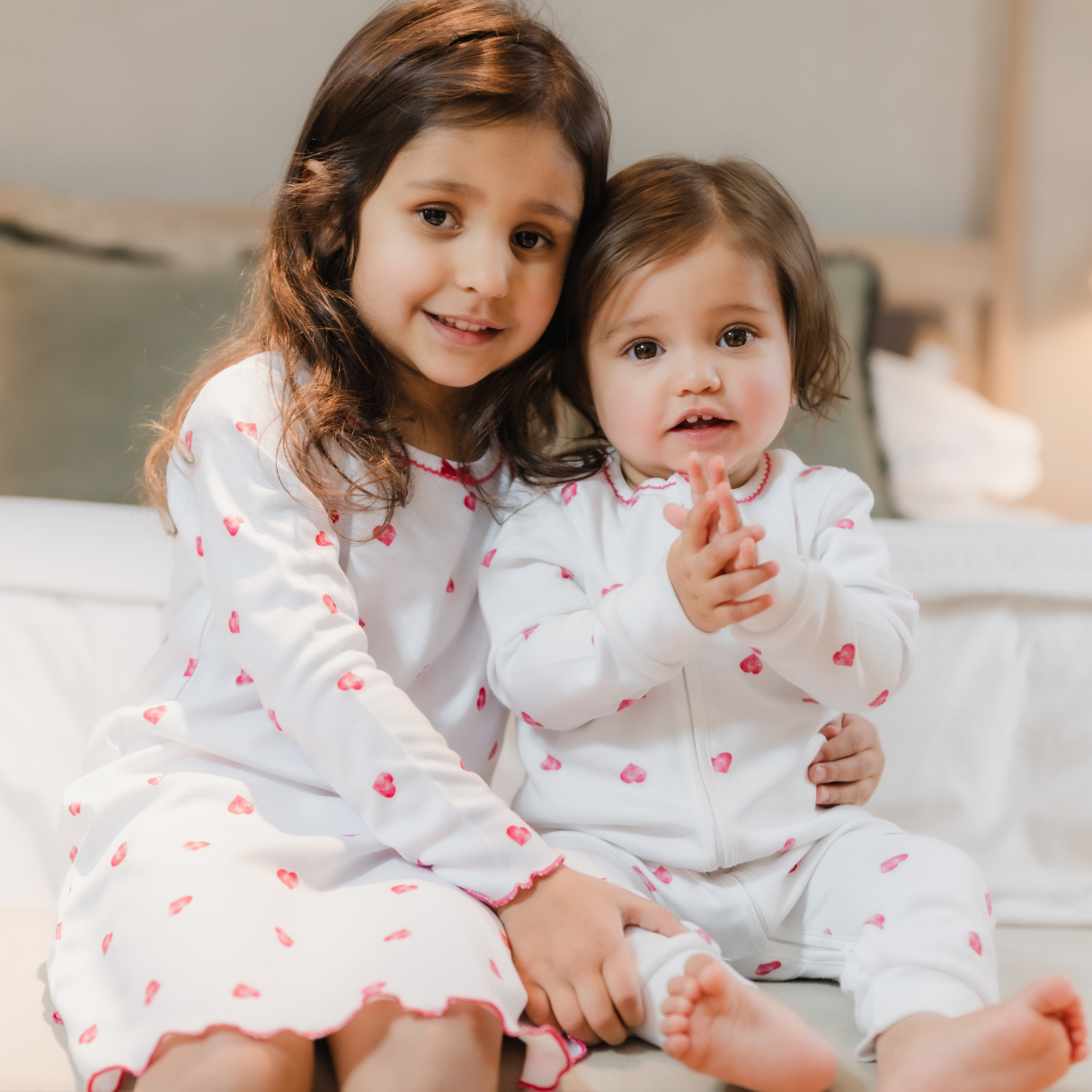 Long Sleeve Nightdress - Pink Heart