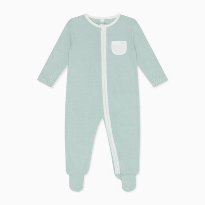 Clever Zip Sleepsuit 3 Pack - Green & Blue Stripe