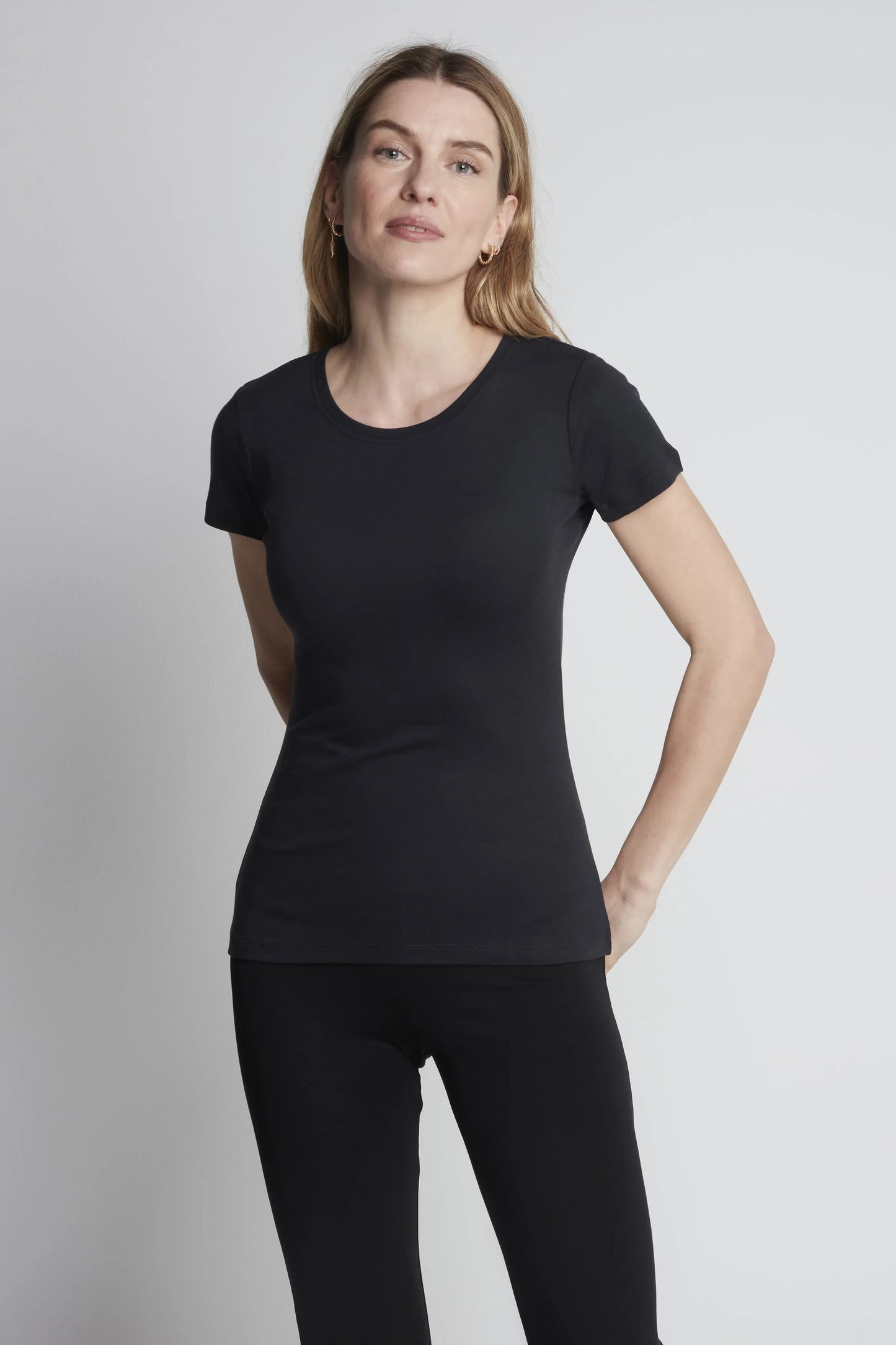 Short Sleeve Crew Neck Cotton Modal Blend T-shirt