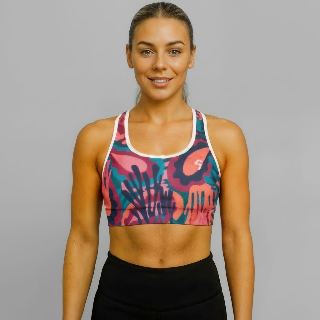 GymBumUK Paisley Padded Sports Bra
