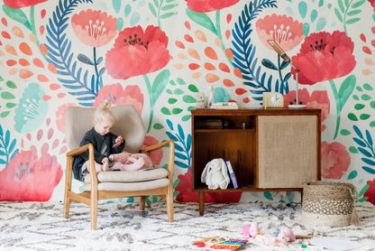 Crimson Poppy Mural