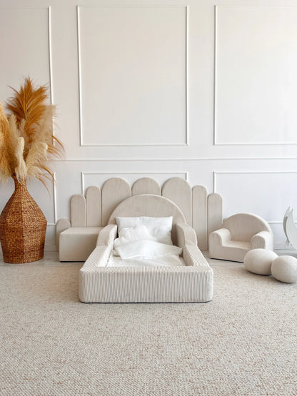 Monio - Upholstered Wall Panel Fence - Cream Boucle