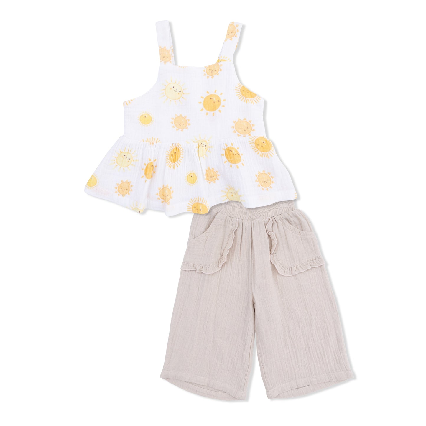 Happy Suns Peplum Tank w/Wide Leg Pant