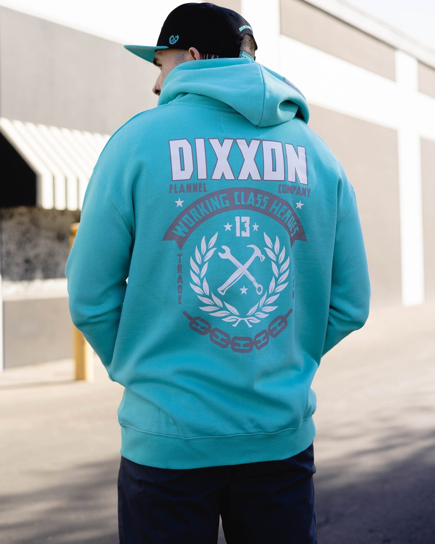 White & Gray Weld Zip Up Hoodie - Tiffany