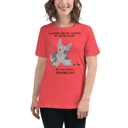 "WOMAN CANT SURVIVE ON COFFEE ALONE" TEE
