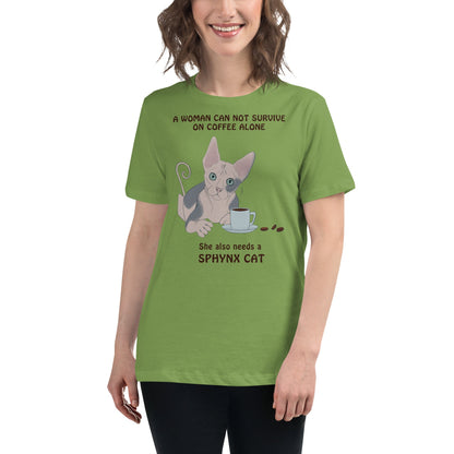 "WOMAN CANT SURVIVE ON COFFEE ALONE" TEE